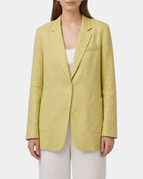 Fine Tencel & Linen Blazer – Soft Drape, Breathable Texture & Casual Loose Fit image 0