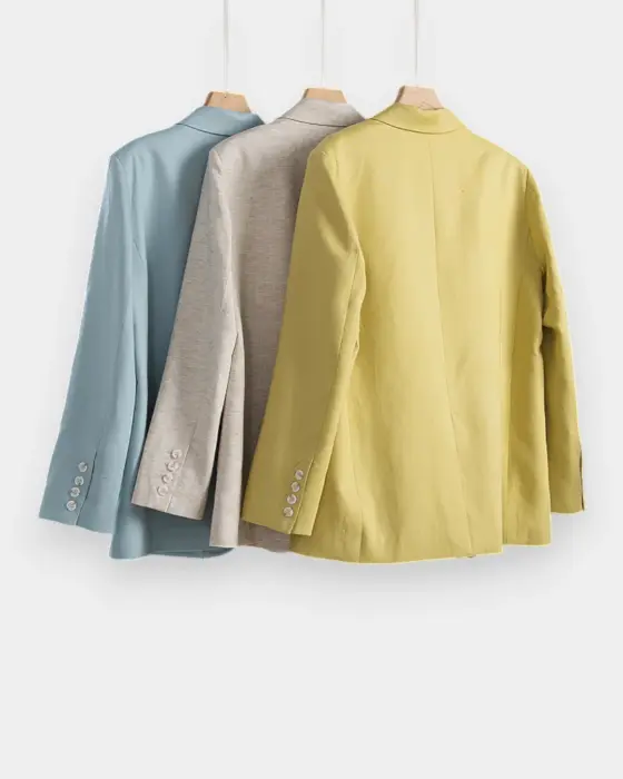 Fine Tencel & Linen Blazer – Soft Drape, Breathable Texture & Casual Loose Fit image 12