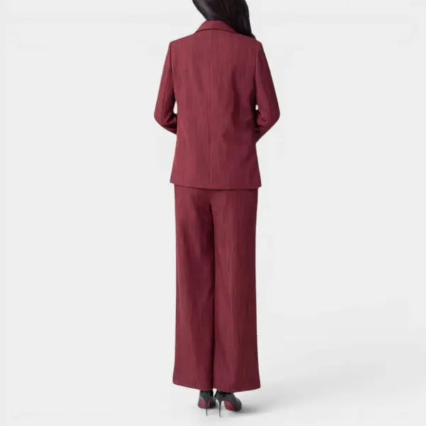 Premium Double-Breasted Textured Suit - Blazer and Pants image 1