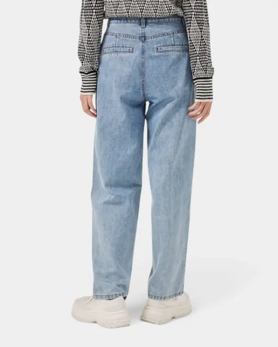 Premium Light Blue High-Waisted Denim Pants image 2