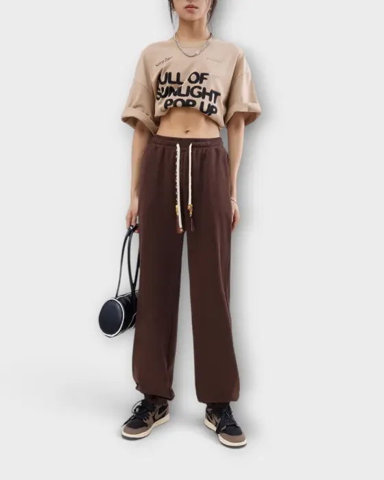 Relaxed Sweatpant with Braided Drawstrings and Metal Tips image 4