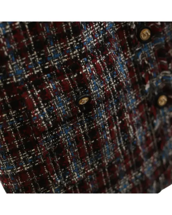 Plaid Tweed Vest – Chanel-Inspired Texture with Frayed Finish image 11