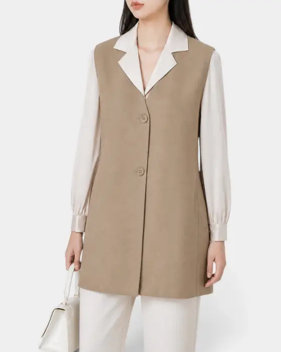 Mid Length Vest with Back Cord Belt image 0