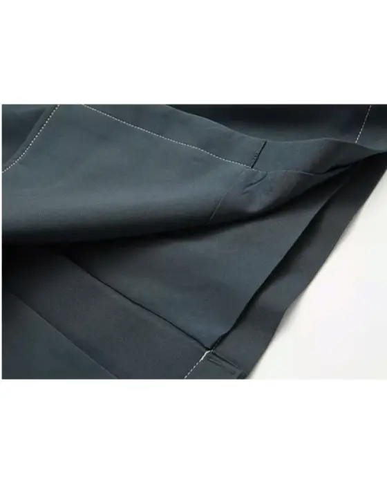 Layered Double-Breasted Trench Coat with Belt image 9