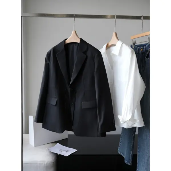 Black Luxe Drawstring Blazer image 6