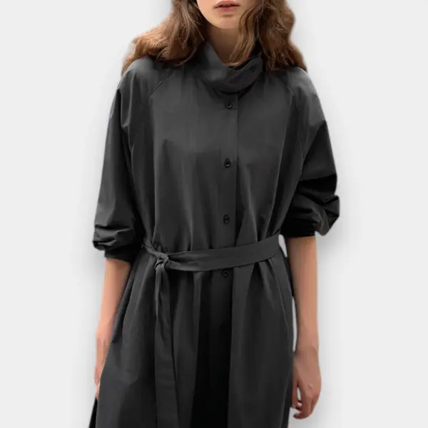 Light Organic Cotton Trench Coat with Belted Waist image 5