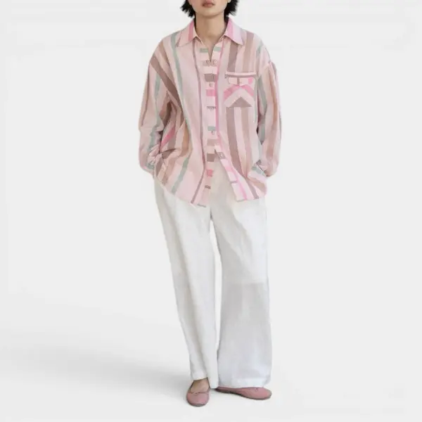 Contrast Stripe Linen Shirt image 1