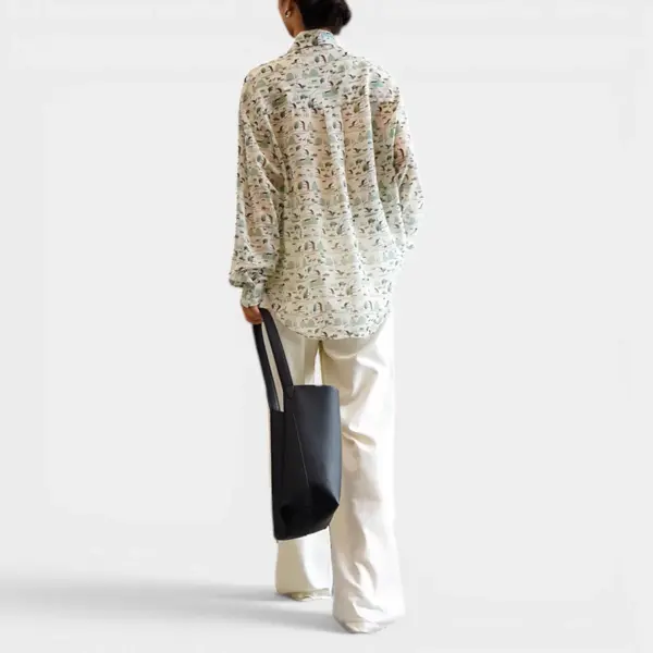 Cartoon Scenic Print Button-Up Shirt image 3