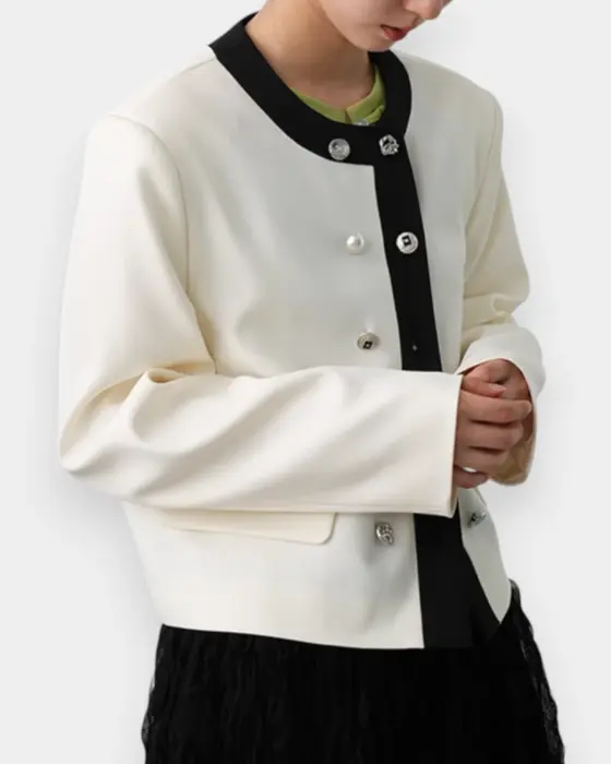 Contrast Color Edge French Design Jacket image 3