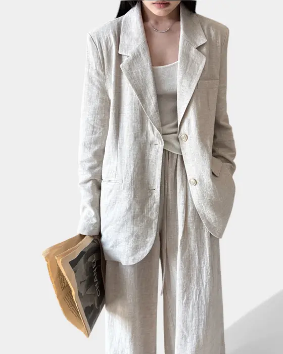 Tailored Fine Linen Suit with Relaxed Silhouette image 6