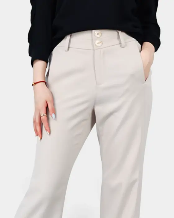 High-Waisted Pants with Side Slit and Zipper Detail image 8