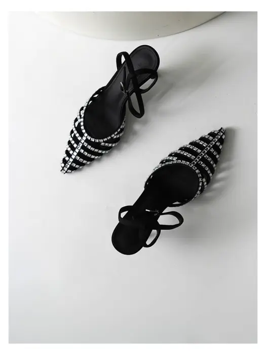 Rhinestone-Embellished Slingback Heels image 2