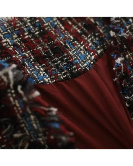Plaid Tweed Vest – Chanel-Inspired Texture with Frayed Finish image 9