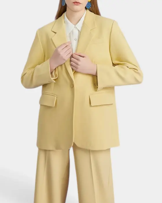 Winter Butter Yellow Tailored Suit image 3