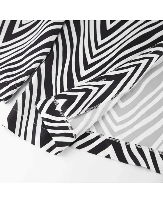 Geometric Striped Satin Pyjama Set image 6