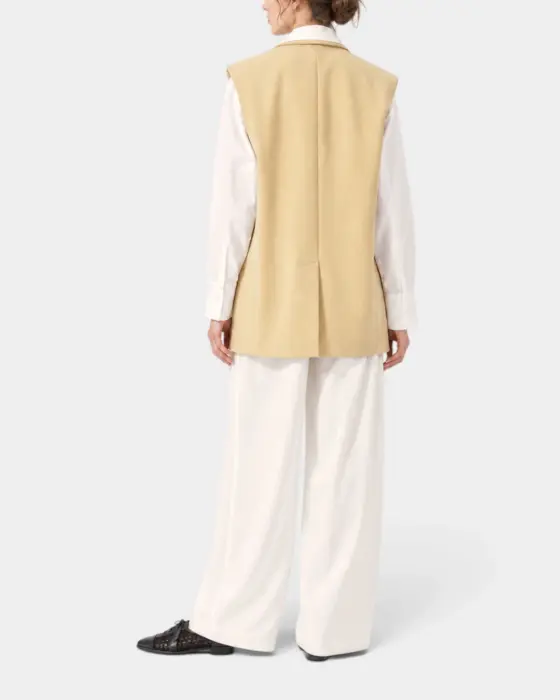 Mid‑Length Vest with Two Unique Buttons image 2
