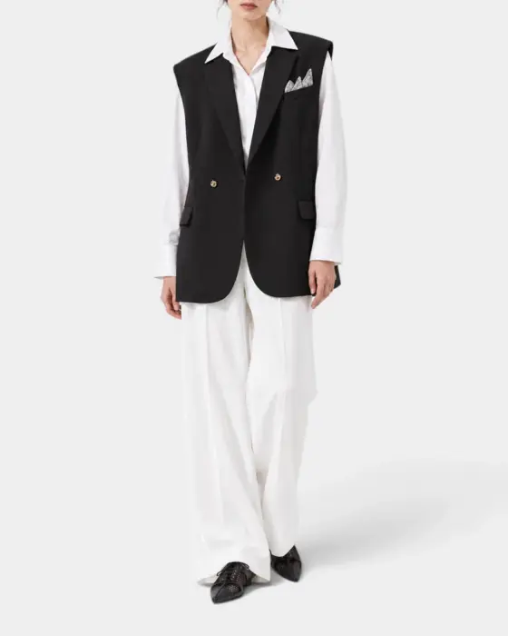 Mid‑Length Vest with Two Unique Buttons image 3