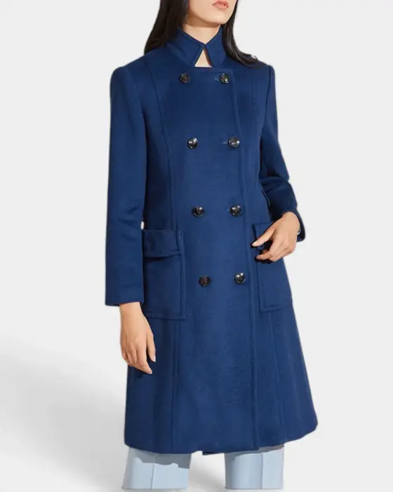 Double-Breasted Wool Blend Coat with Belt image 2