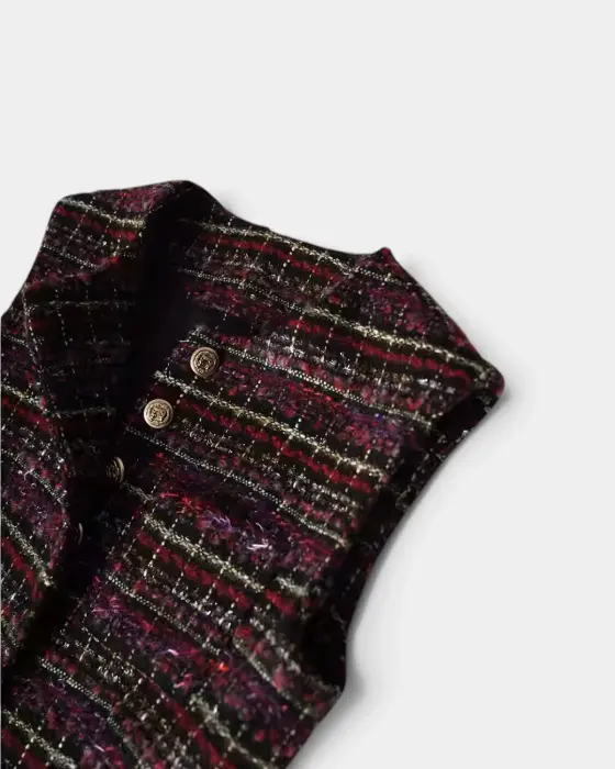 Tweed Vest with Gold Buttons image 10