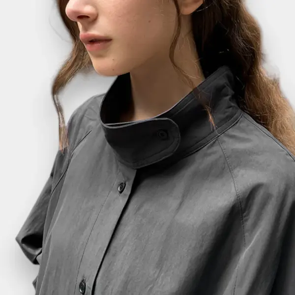 Light Organic Cotton Trench Coat with Belted Waist image 8
