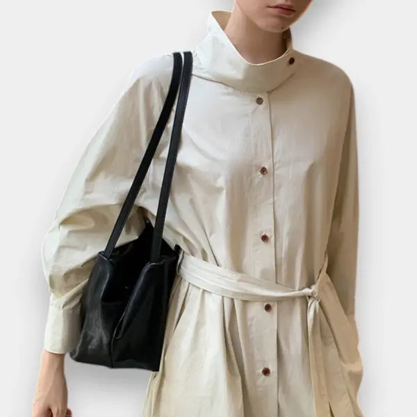 Light Organic Cotton Trench Coat with Belted Waist image 6