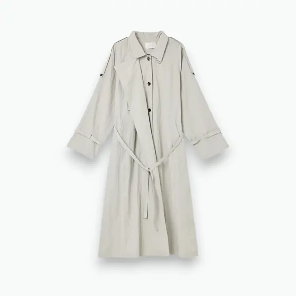 Mid‑Length Korean Loose Lapel Trench Coat image 5