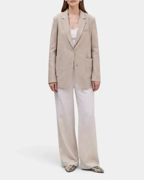 Fine Tencel & Linen Blazer – Soft Drape, Breathable Texture & Casual Loose Fit image 3