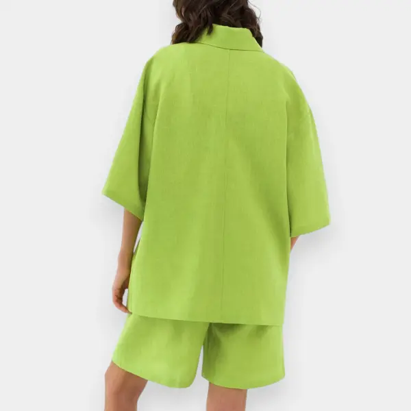 100% Linen Shirt With Short (Two Piece Set) image 3