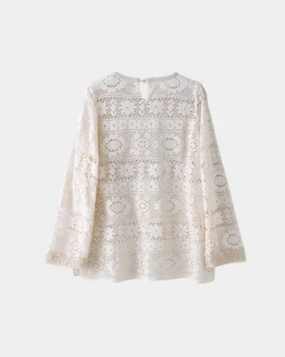 Lace-Textured Breathable Blouse – Lightweight & Feminine image 8