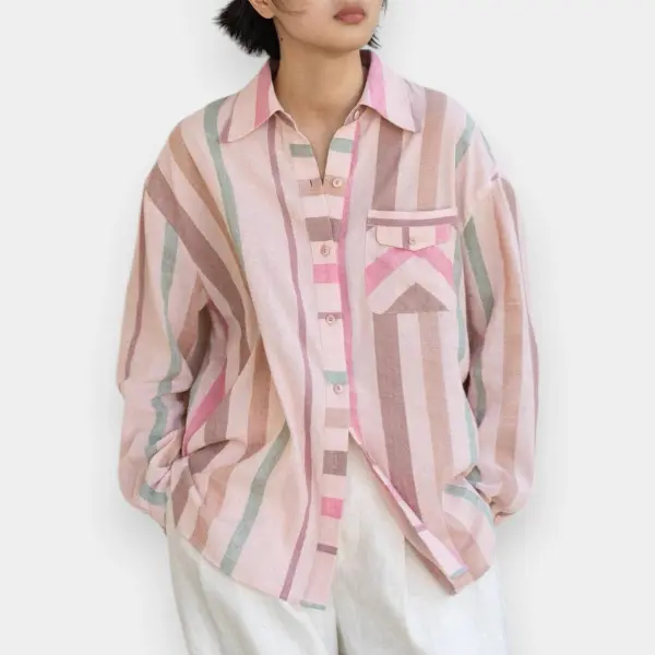Contrast Stripe Linen Shirt image 0