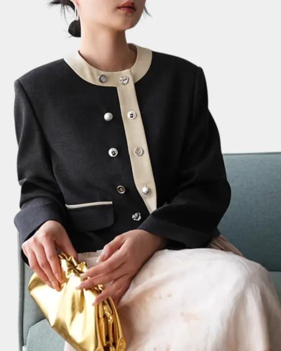 Contrast Color Edge French Design Jacket image 6