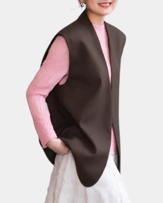 French-Style Vest – Loose Fit Layering Piece image 2