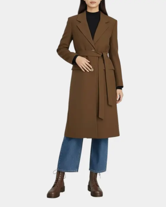 Long Trench Coat with Waist Belt image 6