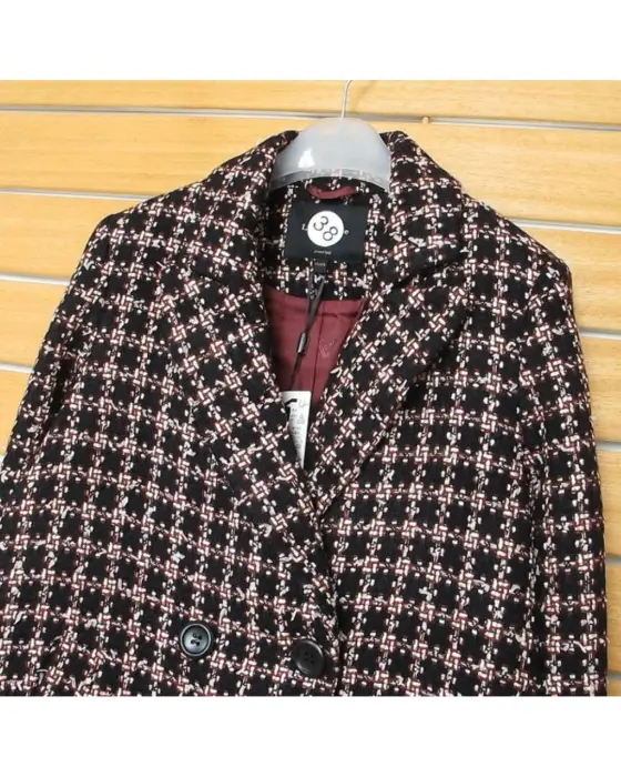 Textured Tweed Coat with Double Breasted Buttons image 5