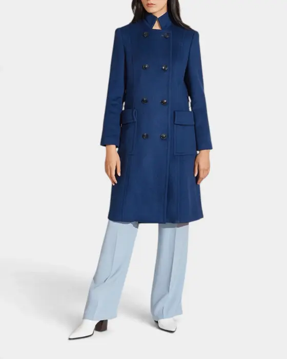 Double-Breasted Wool Blend Coat with Belt image 1
