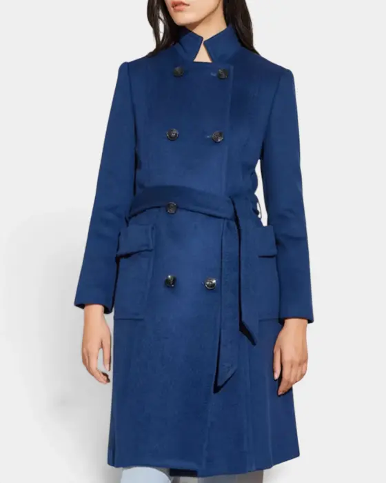 Double-Breasted Wool Blend Coat with Belt image 0