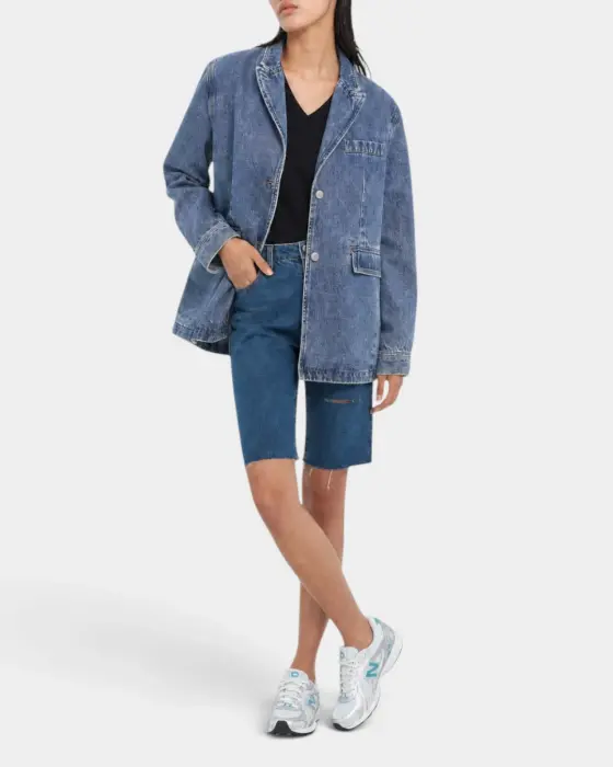 Denim Blazer Jacket / Denim Blue / Free Size image 5