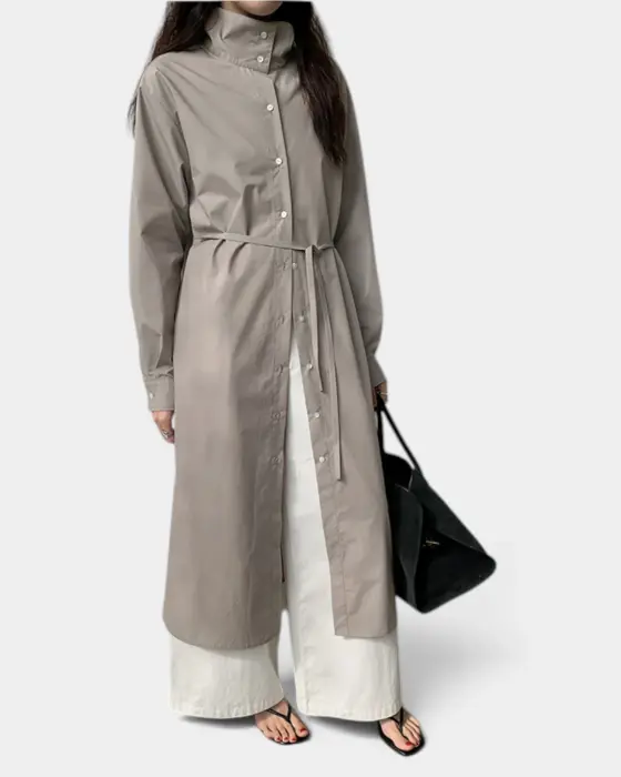 Long Shirt Dress with Belt – Relaxed Fit & Structured Design image 8