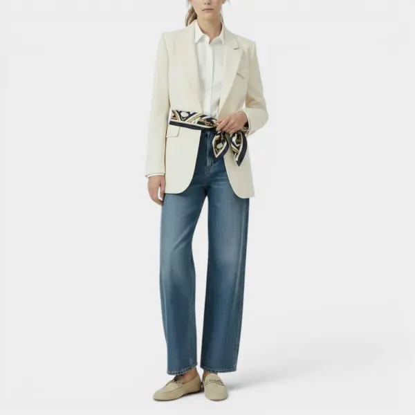 Classic Buttonless Blazer with Modern Detailing image 5