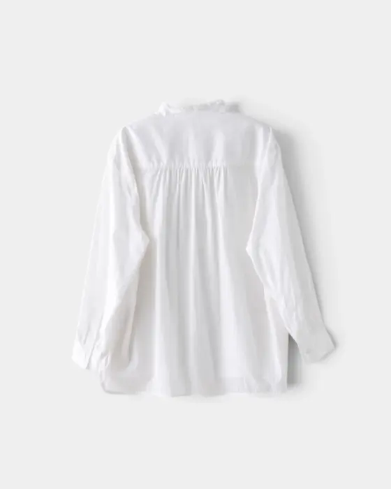 Pleated Lace Shirt – Breathable Cotton & Romantic Half-Placket image 8