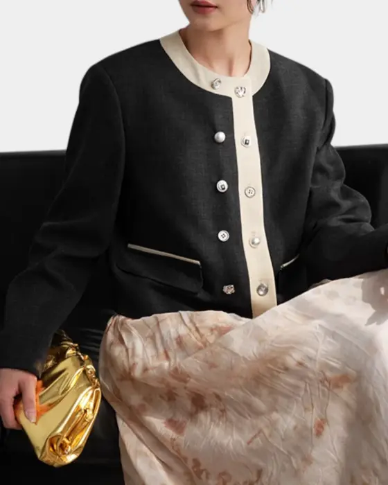 Contrast Color Edge French Design Jacket image 4