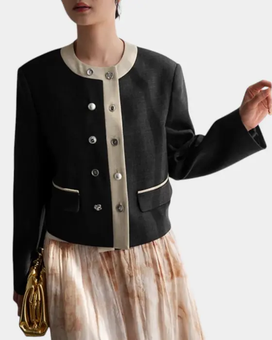 Contrast Color Edge French Design Jacket image 5