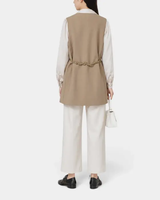 Mid Length Vest with Back Cord Belt image 3