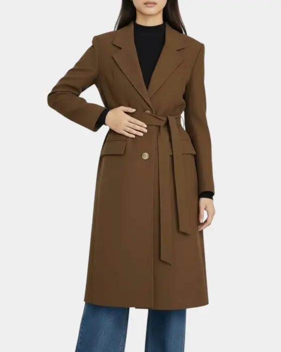 Long Trench Coat with Waist Belt image 2