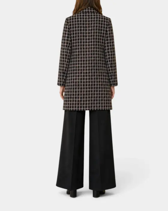 Textured Tweed Coat with Double Breasted Buttons image 3