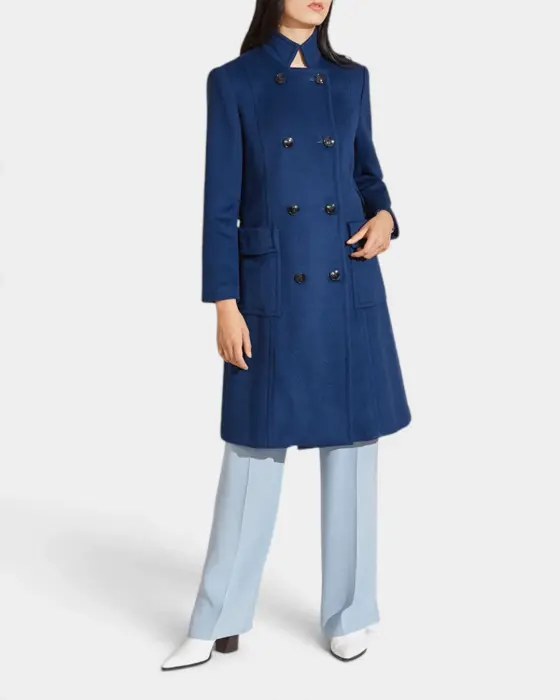 Double-Breasted Wool Blend Coat with Belt image 4