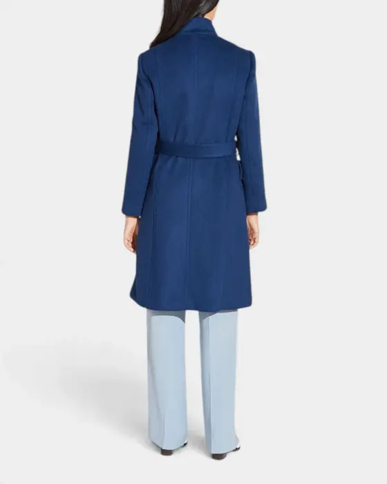 Double-Breasted Wool Blend Coat with Belt image 3