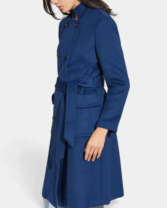 Double-Breasted Wool Blend Coat with Belt image 5