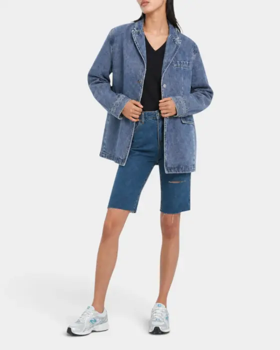 Denim Blazer Jacket / Denim Blue / Free Size image 4