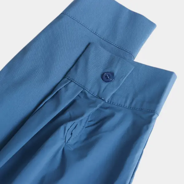 French Pointed Collar Waist Drawstring Cotton‑Blend Shirt image 8